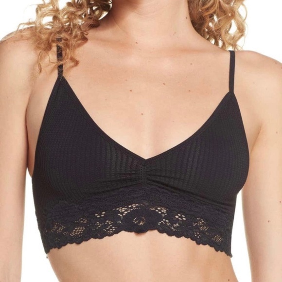 Free People Other - Intimately Free People Black Stevie Lace Trim Bralette - XS - NEW
